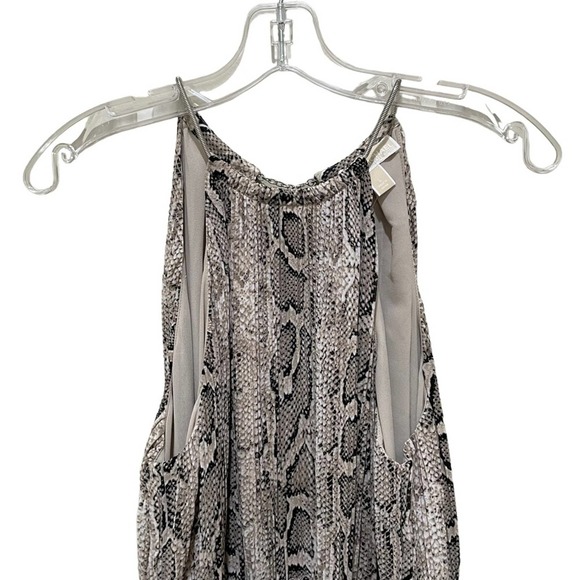 Michael Michael Kors Pleated Snake Print Georgette Halter Dress Size Large - Picture 7 of 11